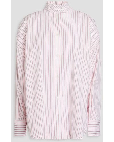 Emporio Armani Striped Cotton-poplin Shirt - Pink