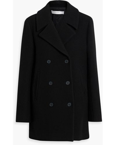 IRO Erso Double-breasted Wool-blend Twill Coat - Black