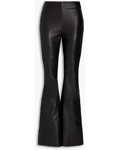 DEADWOOD Leather Flared Trousers - Black