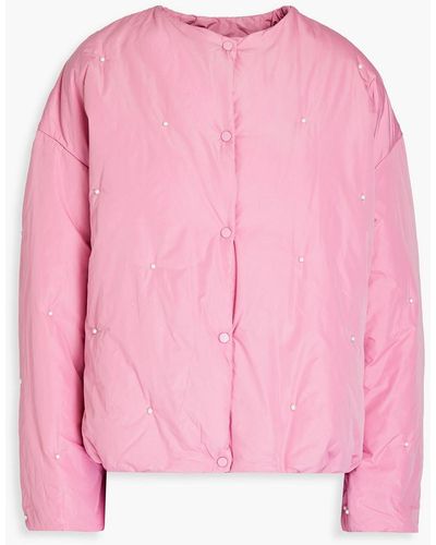 Sleeper Faux Pearl-embellished Shell Jacket - Pink