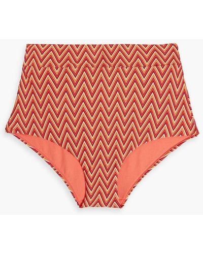 Seafolly Cleo Jacquard High-rise Bikini Briefs - Red
