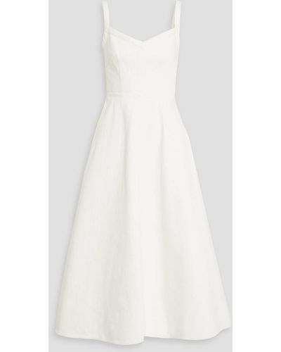 Emilia Wickstead Elvita Denim Midi Dress - White