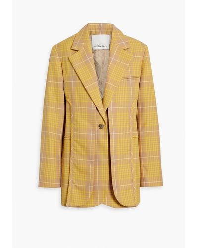 3.1 Phillip Lim Layered Checked Twill Blazer - Yellow