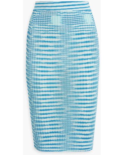 Missoni Space-dyed Crochet-knit Pencil Skirt - Blue