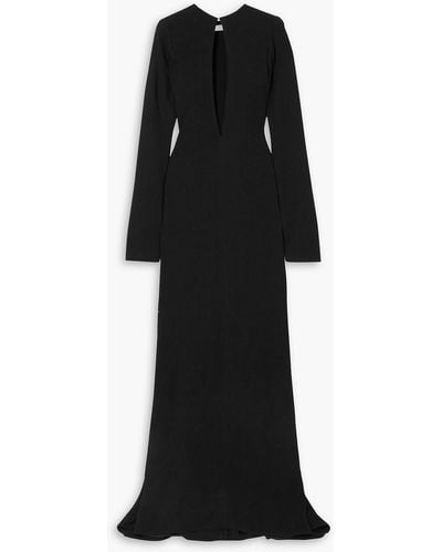 Maximilian Cutout Crepe Gown - Black