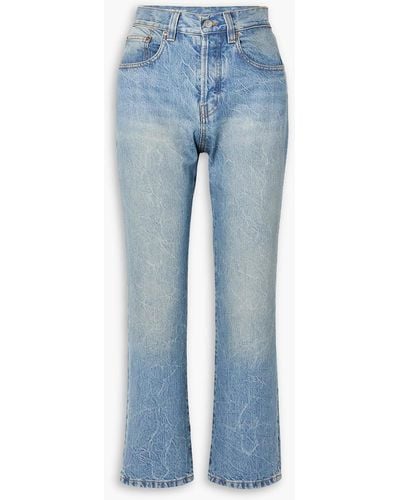 Victoria Beckham Victoria Cropped Mid-rise Straight-leg Jeans - Blue