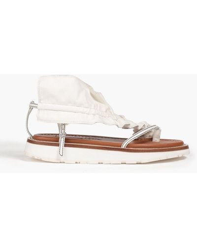 Zimmermann Ruffled Leather Sandals - White