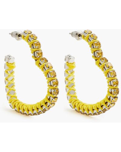 Maje Silver-tone, Cord And Crystal Earrings - Yellow