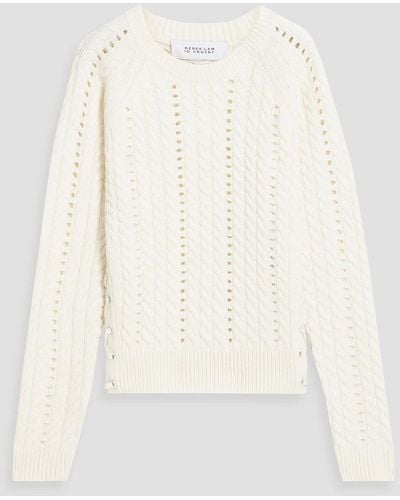 10 Crosby Derek Lam Aitana Lace-up Cable-knit Wool Jumper - White