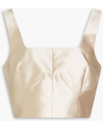Holzweiler Coni Cropped Satin Top - White