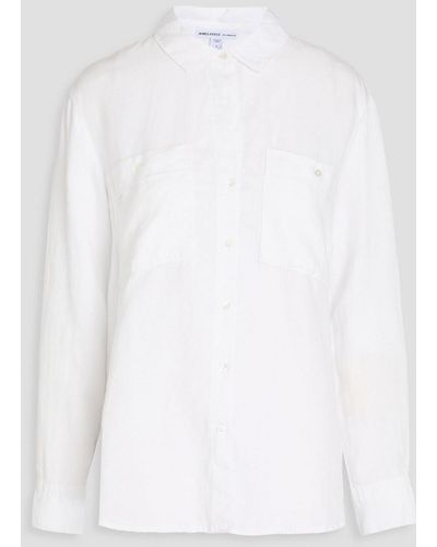 James Perse Lyocell And Linen-blend Shirt - White