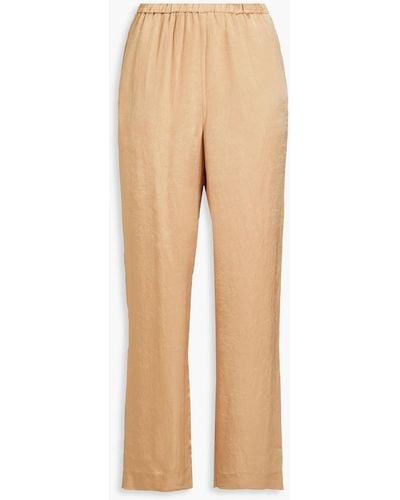 Solid & Striped The Ellis Crinkled-satin Straight-leg Trousers - Natural