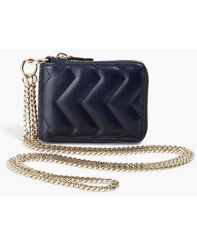 Sandro Quilted Leather Wallet - Blue