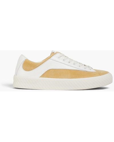 BY FAR Rodina Perforated Leather And Suede Trainers - Yellow