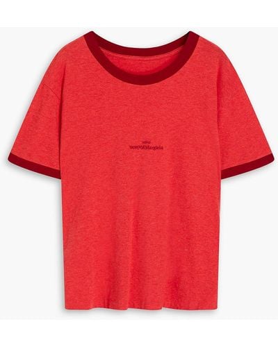 Maison Margiela T-shirt aus baumwoll-jersey mit stickereien - Rot