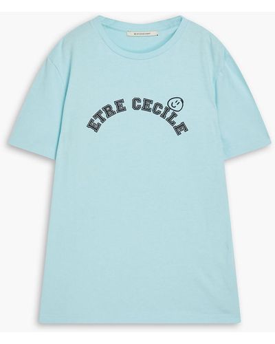 Être Cécile Printed Cotton-jersey T-shirt - Blue