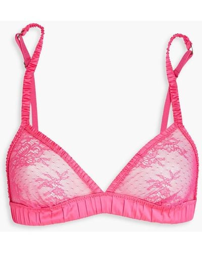 Love Stories Triangel-bh aus point d'esprit mit satinbesatz - Pink