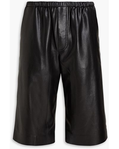 Nanushka Wendel Vegan Leather Shorts - Black
