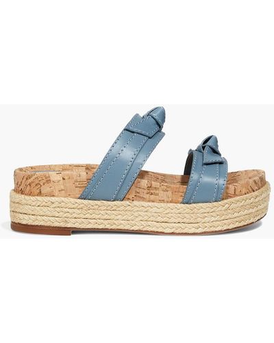 Alexandre Birman Clarita Bow-embellished Leather Platform Sandals - Blue