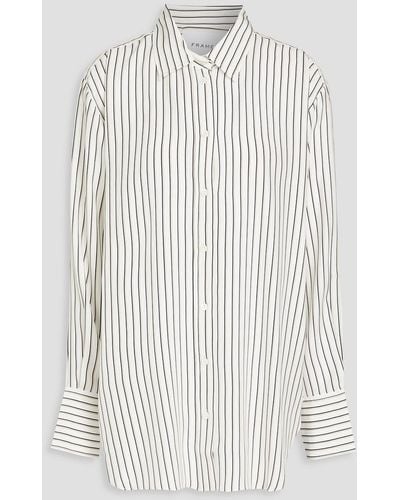 FRAME Striped Silk-cady Shirt - White
