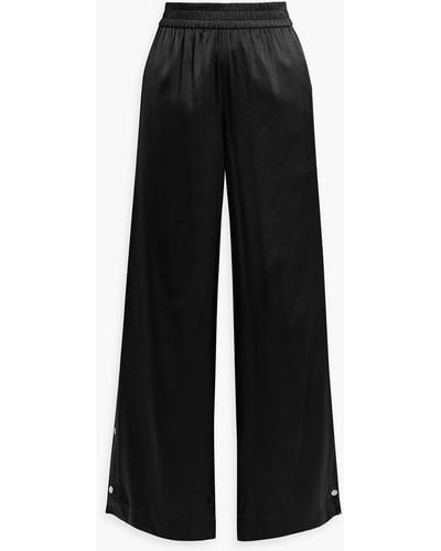 Cami NYC Laurma Snap-detailed Silk-blend Satin Wide-leg Pants - Black