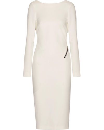 Tom Ford Open-back Zip-detailed Stretch-crepe Dress - White