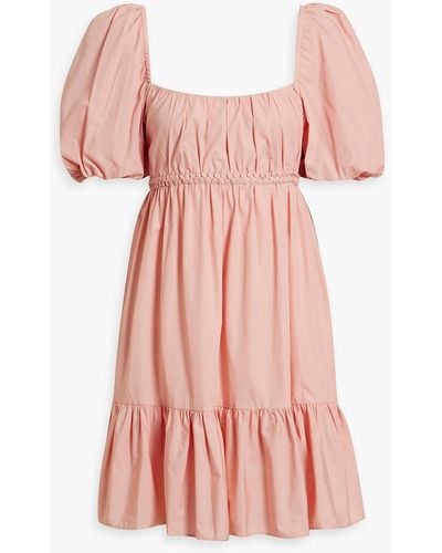 10 Crosby Derek Lam Ada Ruffled Cotton-poplin Mini Dress - Pink