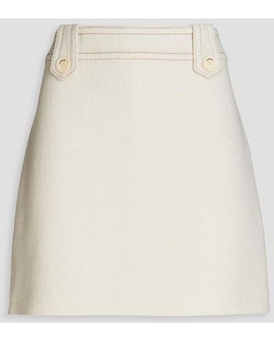 Sandro Cotton-blend Tweed Mini Skirt - Natural