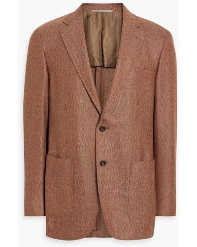 Canali Cashmere And Silk-blend Tweed Blazer - Brown