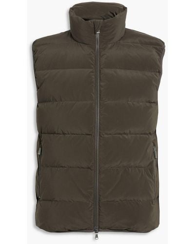 Aspesi Quilted Ripstop Down Vest - Green