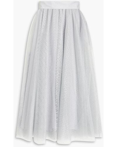 Zimmermann Tulle Midi Skirt - White