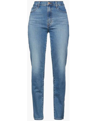 J Brand Faded High-rise Slim-leg Jeans - Blue
