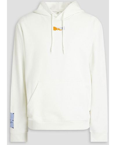McQ Printed Embroidered French Cotton-terry Hoodie - White