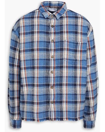John Elliott Hemi Checked Cotton-jacquard Shirt - Blue