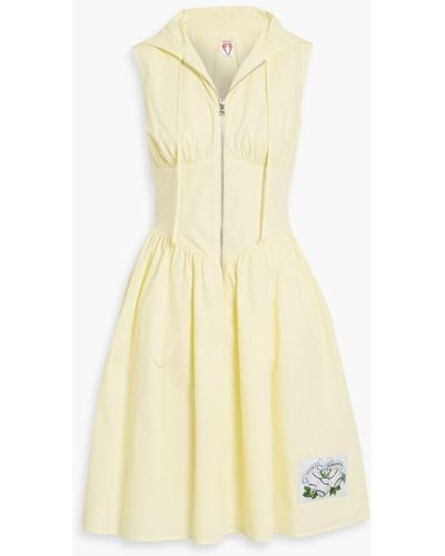 Shrimps Gabriella Cotton-poplin Hooded Dress - Yellow