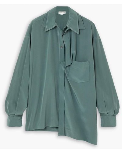 Victoria Beckham Asymmetrisches hemd aus crêpe de chine aus seide - Grün