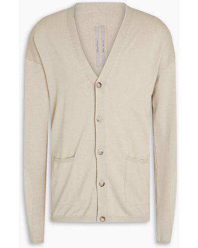 Rick Owens Peter Wool And Cotton-blend Cardigan - Natural