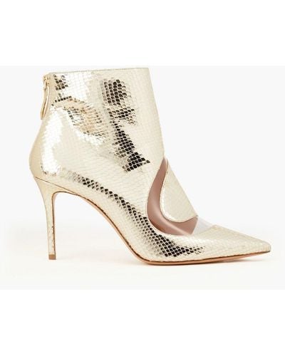 Nicholas Kirkwood Snake-effect Leather And Pvc Ankle Boots - White