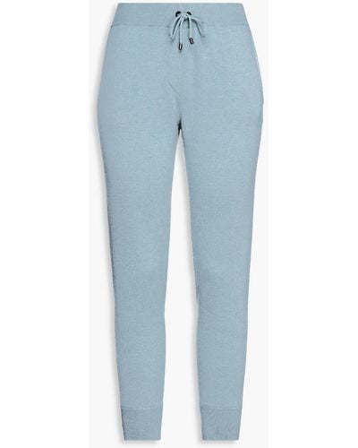 Brunello Cucinelli Cropped Cashmere Track Trousers - Blue