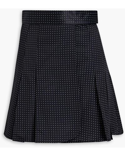 A.P.C. Harvey Pleated Cotton-blend Satin Mini Wrap Skirt - Black