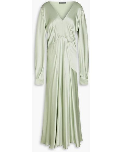Alberta Ferretti Silk-satin Maxi Dress - Green