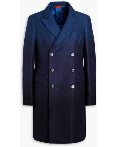 Missoni Double-breasted Dégradé Wool-blend Twill Coat - Blue