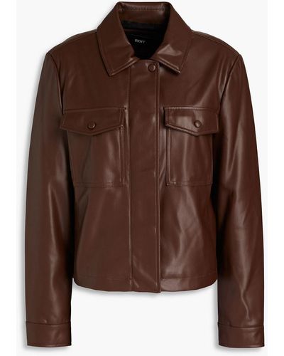 DKNY Faux Leather Jacket - Brown