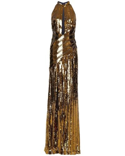 Galvan London Cutout Sequined Stretch-tulle Gown - Metallic