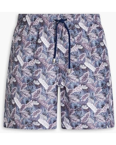 Canali Short-length Printed Swim Shorts - Blue