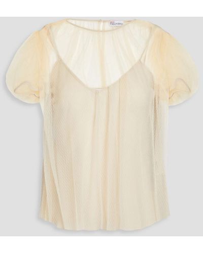 RED Valentino Tulle Blouse - Natural
