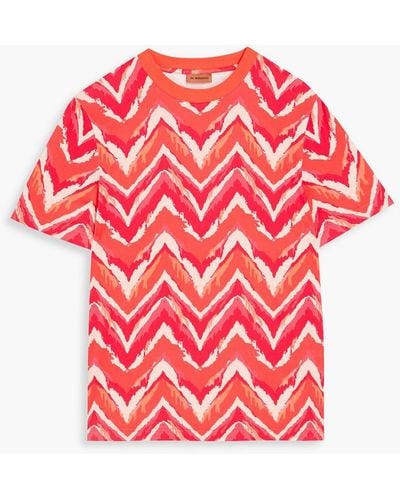 Missoni Printed Cotton-jersey T-shirt - Red
