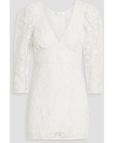 LoveShackFancy Faye Broderie Anglaise Organza Mini Dress - White