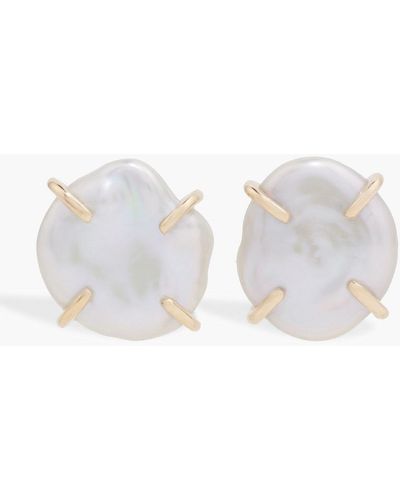 Melissa Joy Manning 14-karat Gold Pearl Earrings - White