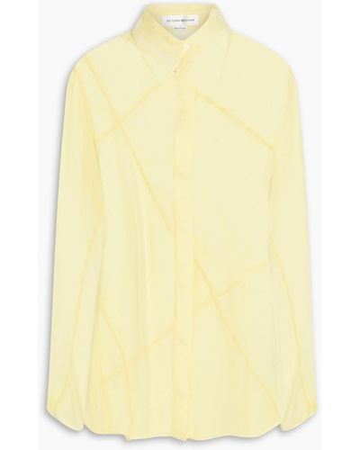Victoria Beckham Pintucked Georgette Shirt - Yellow